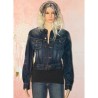 Veste en jeans brut, effet vieilli, School Rag, coloris bleu brut,