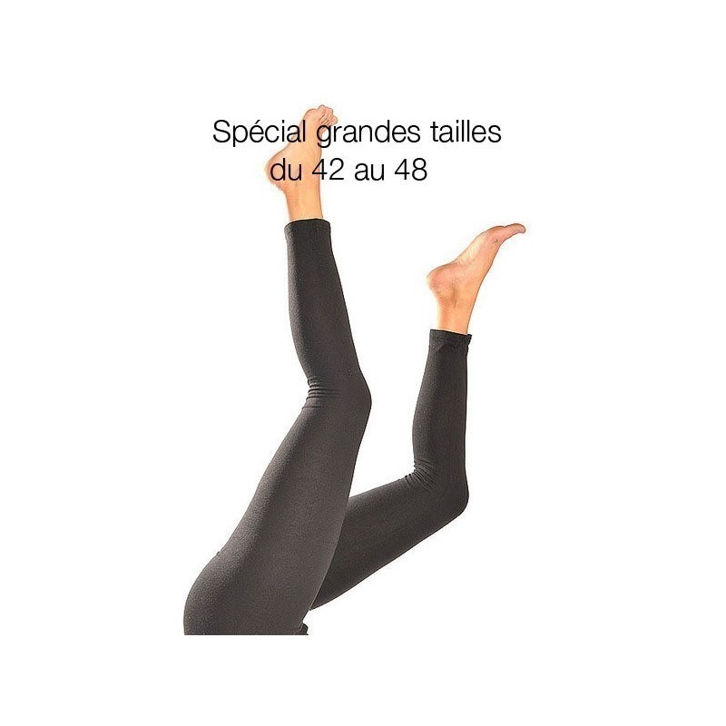 Leggings grande taille (42 à 48), différents coloris, noir.