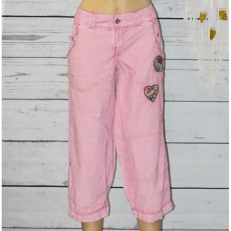 Pantacourt femme, Teddy Smith, coloris rose. Pantacourt femme, Teddy Smith, coloris rose.