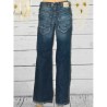 Jeans femme Bootcut large, détail orange, School Rag.