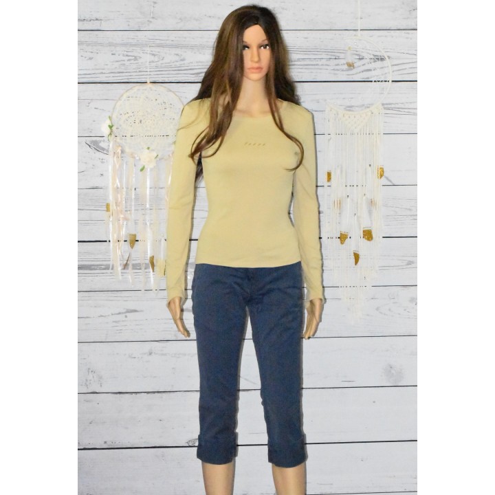 Pantacourt coupe droite, School rag, coloris bleu marine.