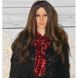 Fleur 5 en 1, foulard, broche et pince, différents modèles, zébré rouge.