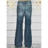 Jeans femme coupe droite, School Rag, coloris bleu brut.