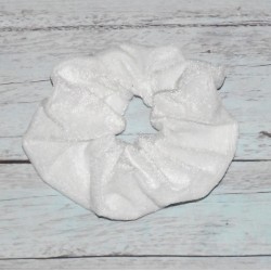 Chouchou en velours, coloris blanc.