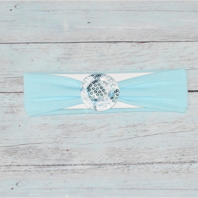 Bandeaux sequins, pour petite fille, coloris bleu ciel. Bandeaux sequins, pour petite fille, coloris bleu ciel.
