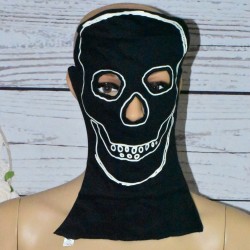 Masque de squelette phosphorescent, coloris noir.