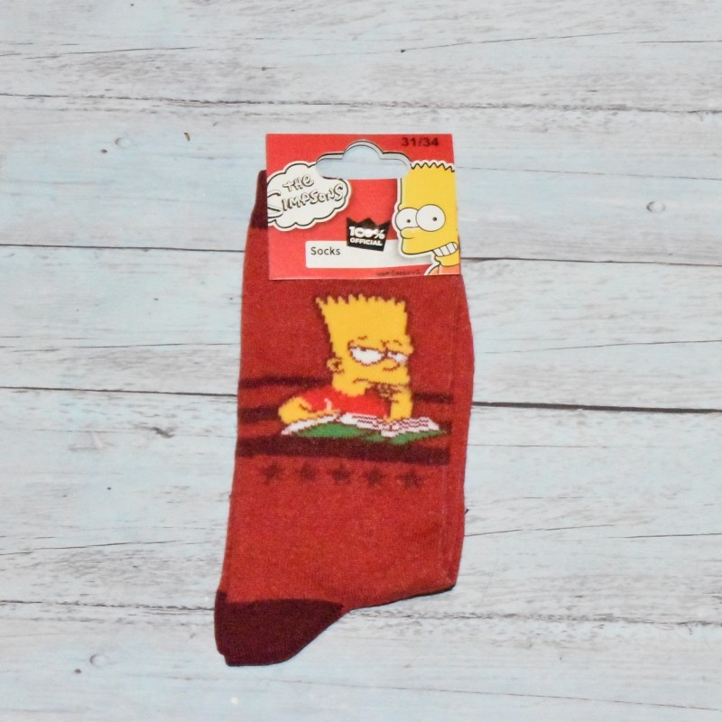 Chaussettes garçon, Les Simpsons, coloris rouge.