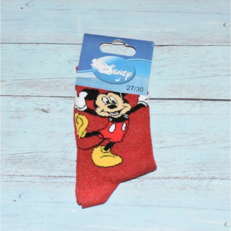 Chaussettes garçon, Disney, Mickey, coloris rouge. Chaussettes garçon, Disney, Mickey, coloris rouge.