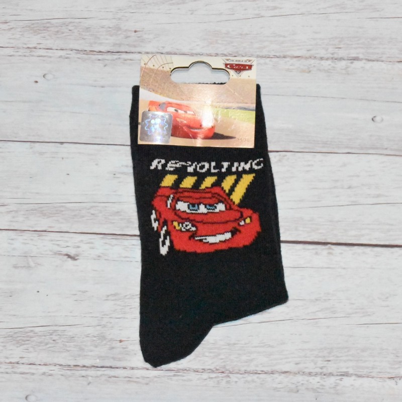 Chaussettes garçon, Disney, Cars, Flash McQueen, coloris noir. Chaussettes garçon, Disney, Cars, Flash McQueen, coloris noir.