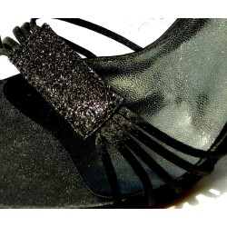 Chaussures de soirée, à paillettes, coloris noir.