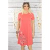 Robe courte, Blue summer, Desigual, coloris corail.