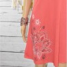 Robe courte, Blue summer, Desigual, coloris corail, détail.