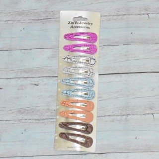 Lot de barrette clic-clac, craquelés,