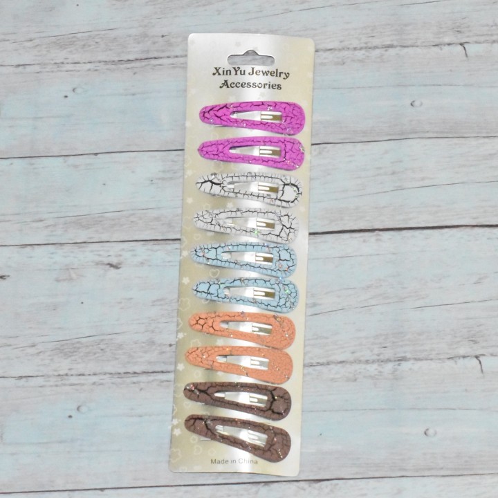 Lot de barrette clic-clac, craquelés,