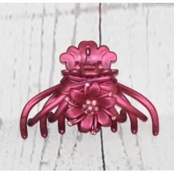 Pince crabe XL 10.5cm, barrette à cheveux strass, coloris rose.