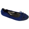 Ballerines en velours, coloris: Bleu royal.