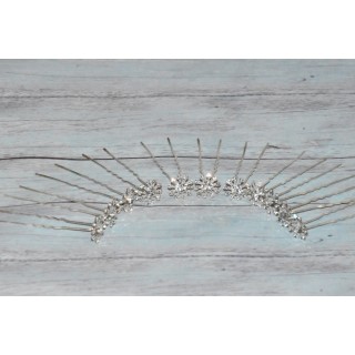 Piques à chignon fleur en strass, 