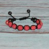 Bracelet "sugarchambas ennéade" coloris corail.