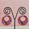 Boucles d'oreilles rondes, colorée, 5.5cm 
