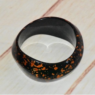 Bracelet résine, métal splatter, Desigual, coloris noir.