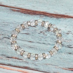 Parure en cristal, Bracelet, coloris blanc transparent.