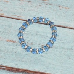 Parure en cristal, bracelet, coloris bleu.