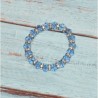 Parure en cristal, bracelet, coloris bleu.