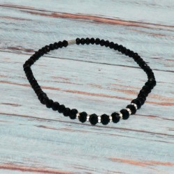 Parure en cristal, collier, coloris noir.