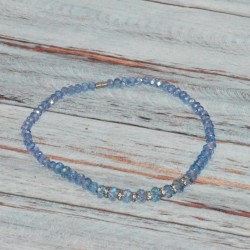 Parure en cristal, collier, coloris bleu.