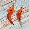 Boucles d'oreilles plumes, 13cm, coloris orange.
