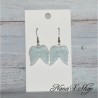 Boucles d'oreilles ailes d'ange, en pâte polymère, coloris bleu ciel.