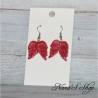 Boucles d'oreilles ailes d'ange, en pâte polymère, coloris rouge.