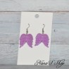 Boucles d'oreilles ailes d'ange, en pâte polymère, coloris mauve.