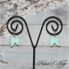 Boucles d'oreilles ailes d'ange, en pâte polymère, coloris menthe.