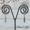 Boucles d'oreille plume en métal, modèle 2.