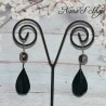 Longues boucles d'oreilles plumes, Feather Loving, coloris noir.