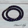 Collier fantaisie, grosse résille noire, Stardust, coloris violet.