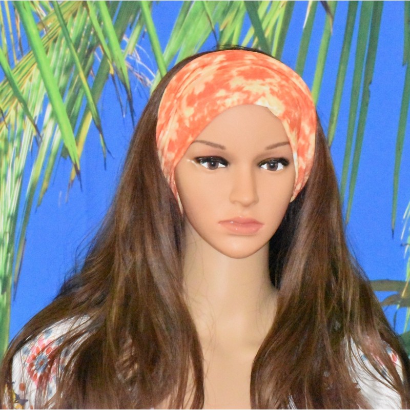 Bandeaux multi-usages, tie and die, coloris orange. Bandeaux multi-usages, tie and die, coloris orange.