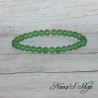 Bracelet élastique en perles, pierre Agate, coloris vert clair.