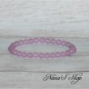 Bracelet élastique en perles, pierre Agate, coloris mauve.
