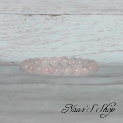 Bracelet élastique, en quartz rose 8 mm