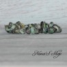 Bracelet élastique, perles en pierre, Turquoise Africaine, Chips, tons vert turquoise.