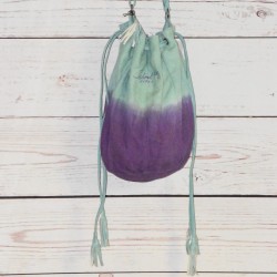 Sac à main, tie and die, School Rag, coloris violet et menthe.