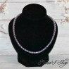 Collier ou bracelet double, tube résille et strass, effet Stardust, coloris violet.