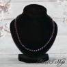 Collier ou bracelet double, fine résille noir et strass, effet Stardust, coloris violet.