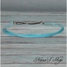 Headband double cordon tressé, simili cuir, coloris bleu turquoise.