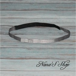 Headband fin avec petit nœud, coloris gris.