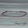Headband tressé, en suédine strass argenté, coloris violet.