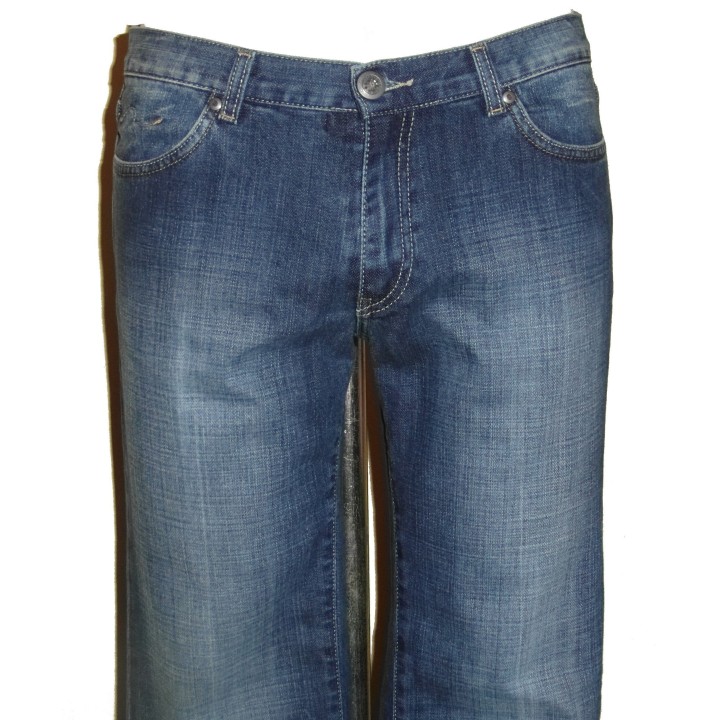 Jeans femme coupe droite, School Rag, coloris bleu brut.