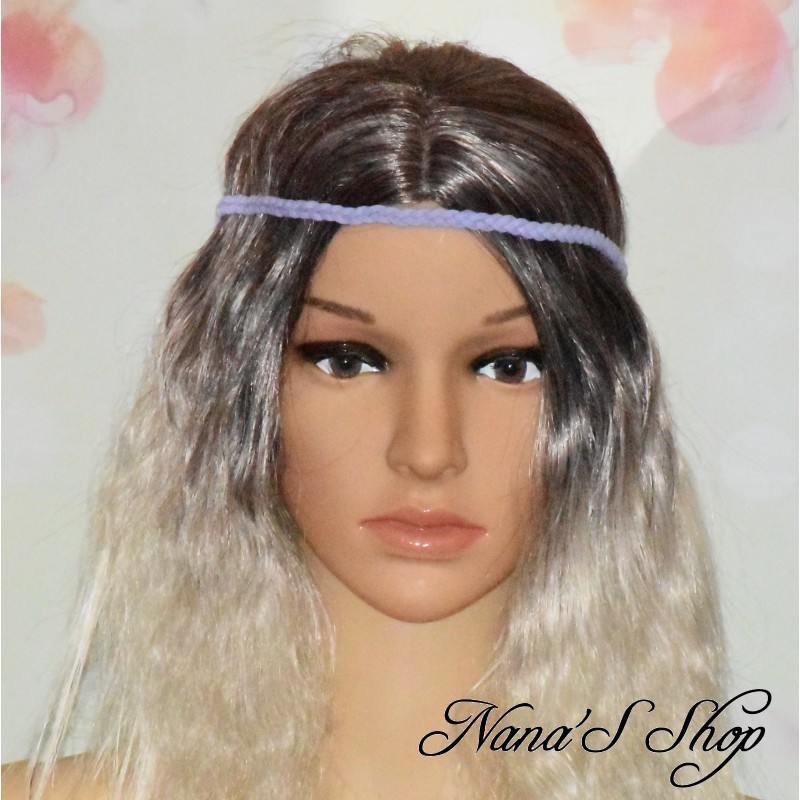 Headband tressé en suédine, coloris uni mauve. Headband tressé en suédine, coloris uni mauve.